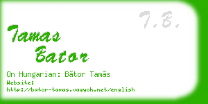 tamas bator business card