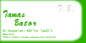 tamas bator business card